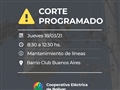 Radio Federal - Actualidad - Corte Programado de energía eléctrica para el día Jueves 18 de Marzo de 8:30 a 12:30 horas