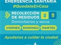 Radio Federal - Actualidad - SÁBADO 28 Y LUNES 30 NO HABRÁ RECOLECCIÓN DE RESIDUOS
