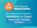 Radio Federal - Actualidad - SE PRÓRROGA LA SUSPENCIÓN DEL PROGRAMA REGRESO A CASA