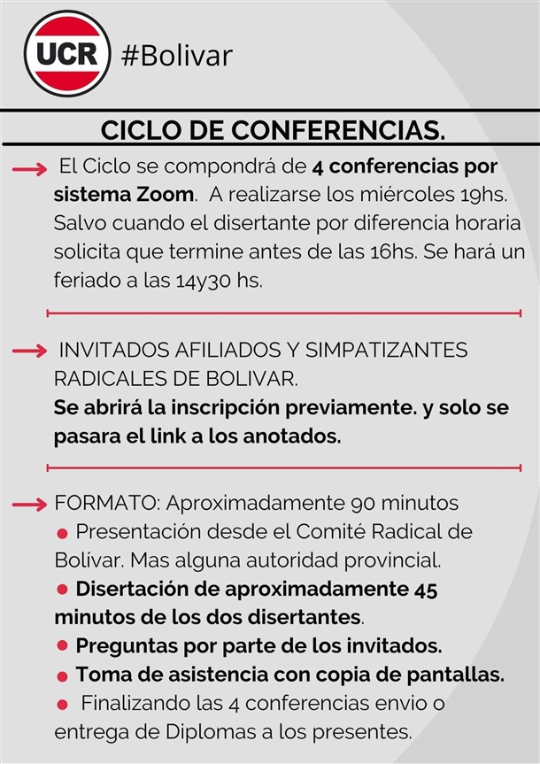 CICLO DE CONFERENCIAS. UCR-BOLIVAR