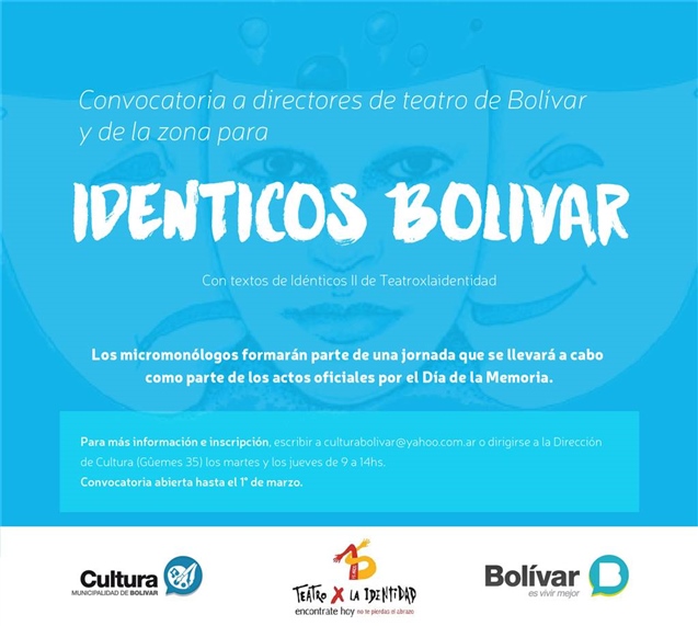 CONVOCATORIA A DIRECTORES DE TEATRO PARA IDÉNTICOS BOLÍVAR 02