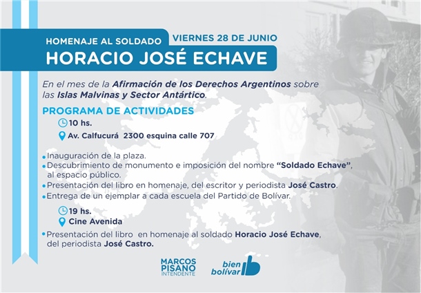 Tarjeta Invitación Homenaje al Soldado Horacio José Echave