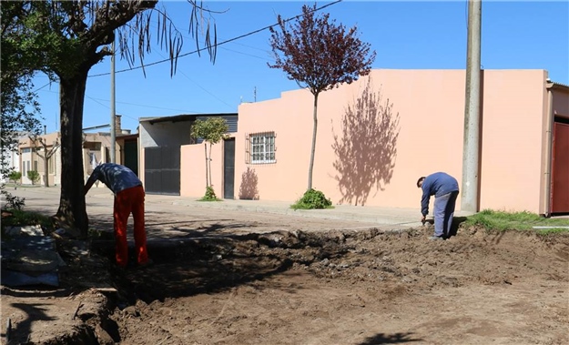 COMENZARON A PAVIMENTAR DIEZ CUADRAS EN LOS TRONCOS, JARDÍN Y LOS TILOS 02