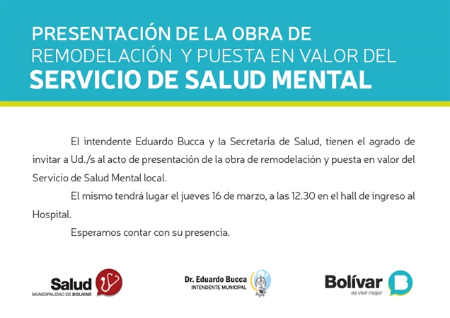 obra de remodelación del servicio de Salud Mental